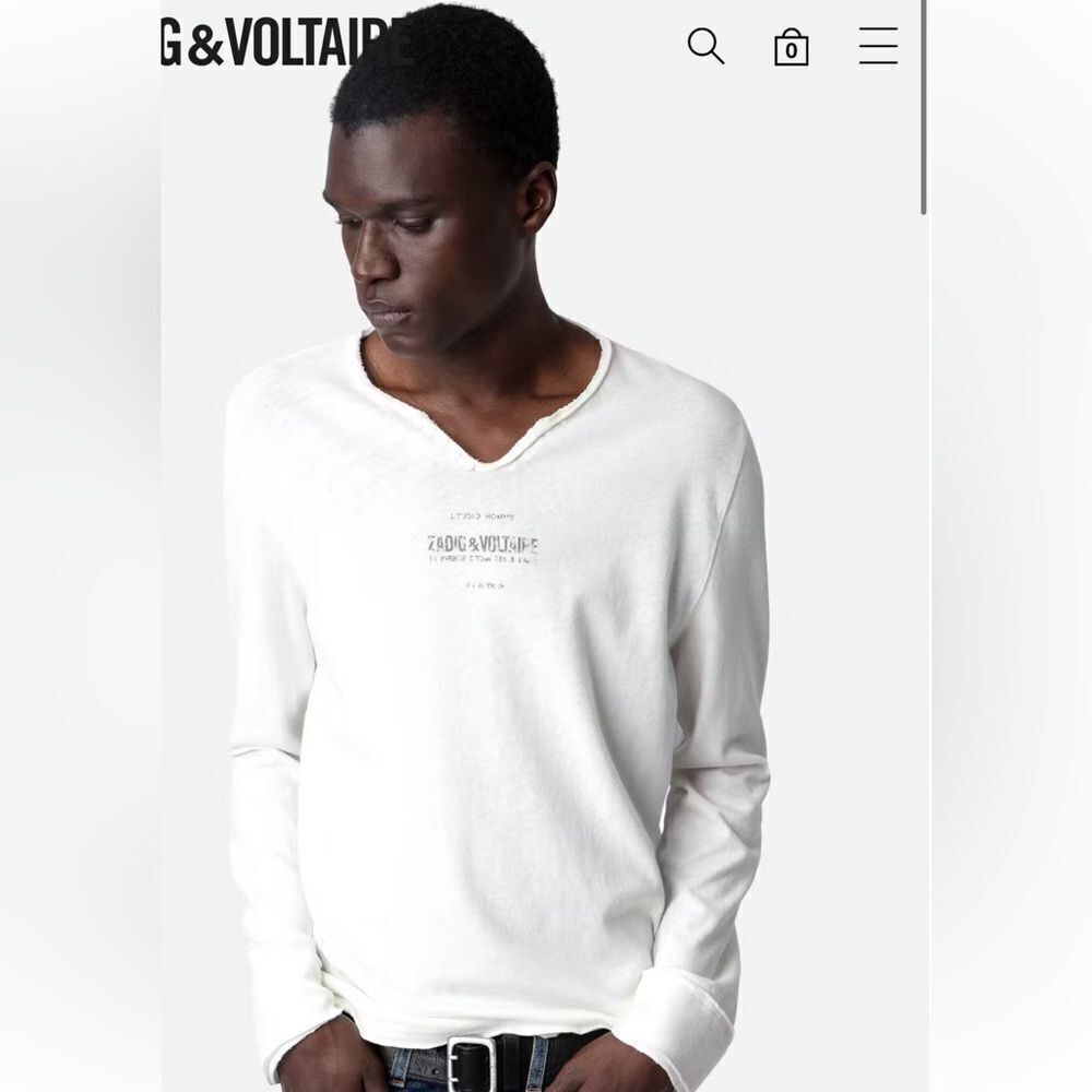 Zadig & Voltaire Monastir Henley T-shirt XS NWOT